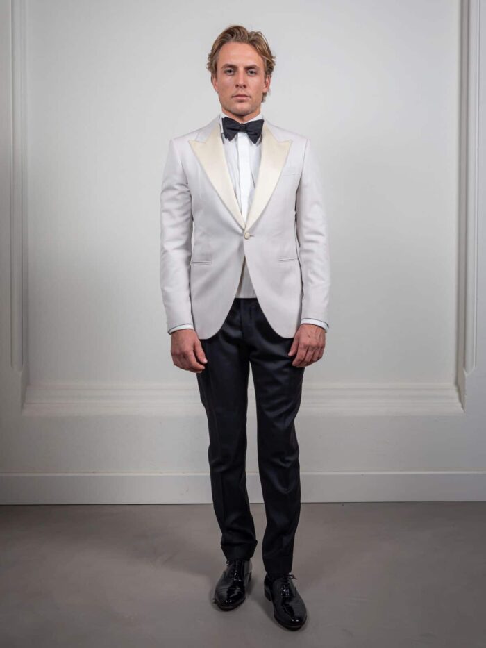 White bespoke tuxedo