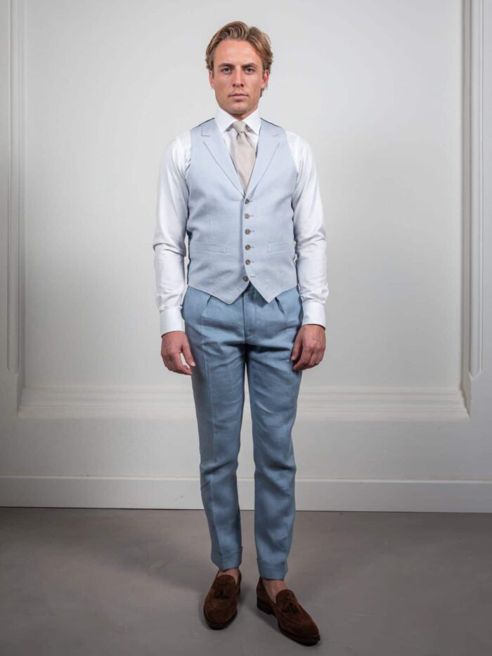 Blue custom wedding suit