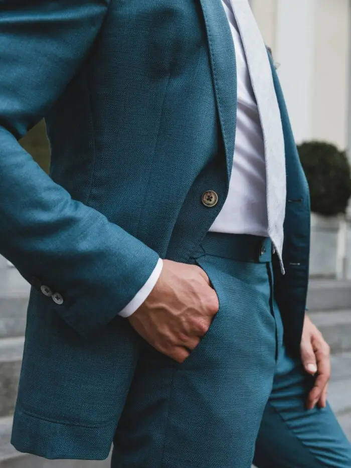 trouwpak cerulian teal