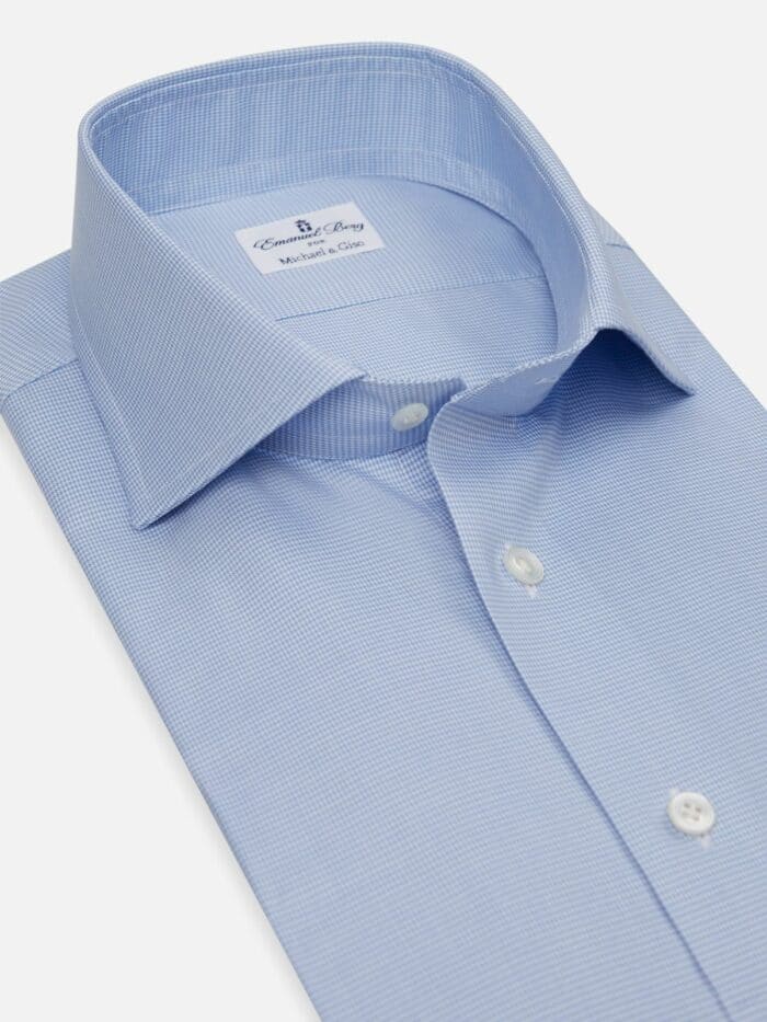 blue small check shirt