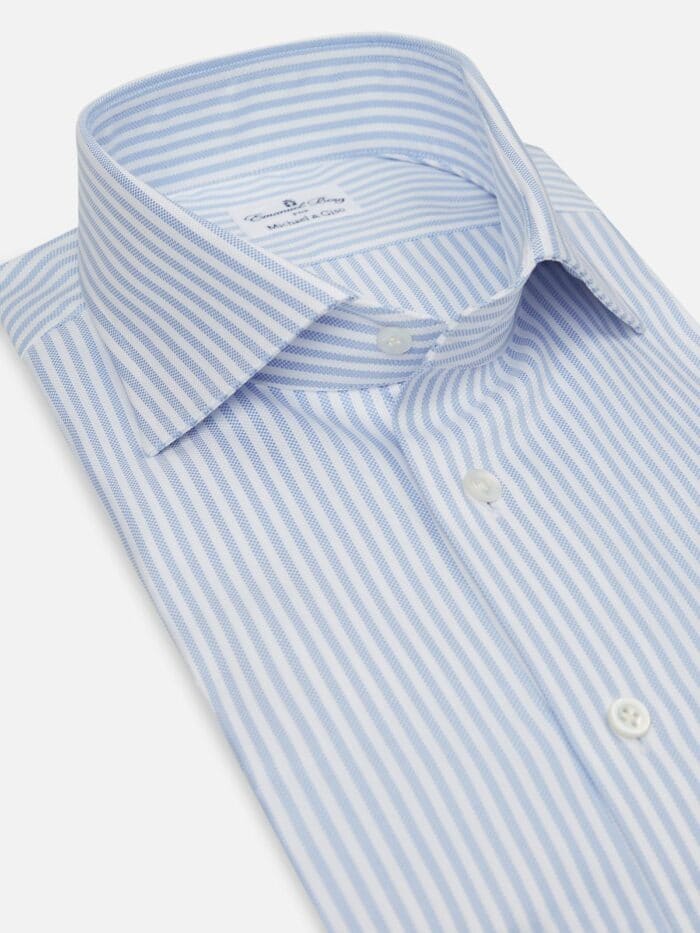 Summer bespoke shirt with extreme cut-away