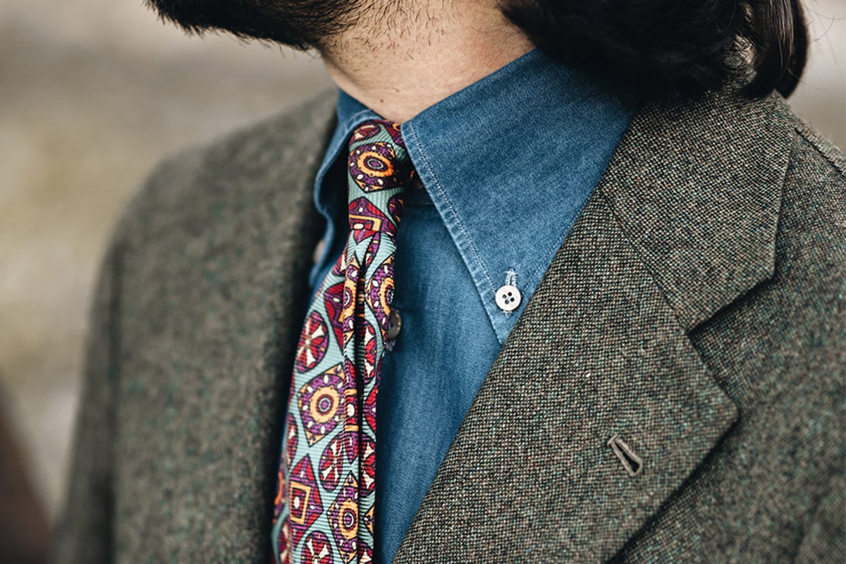 denim button down overhemd met print das