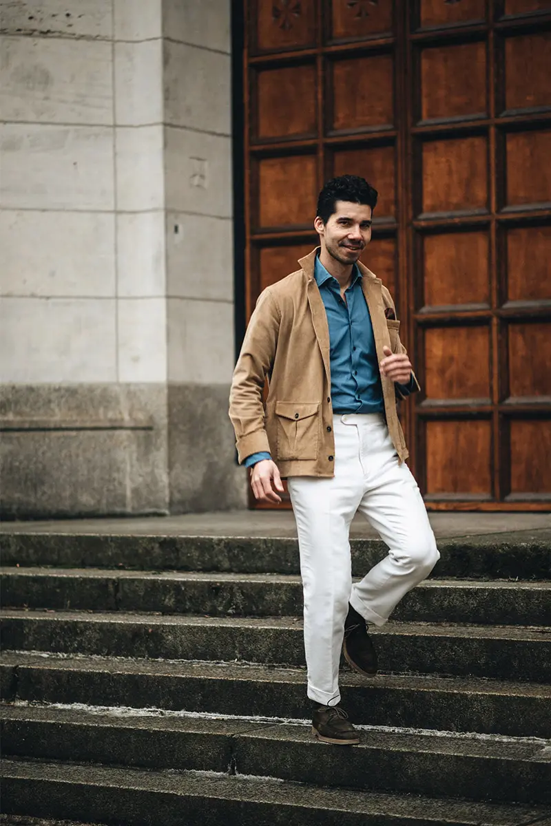 overshirt over denim shirt