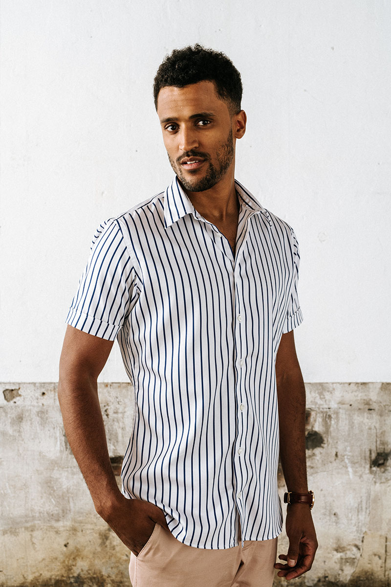 korte mouw shirt streep