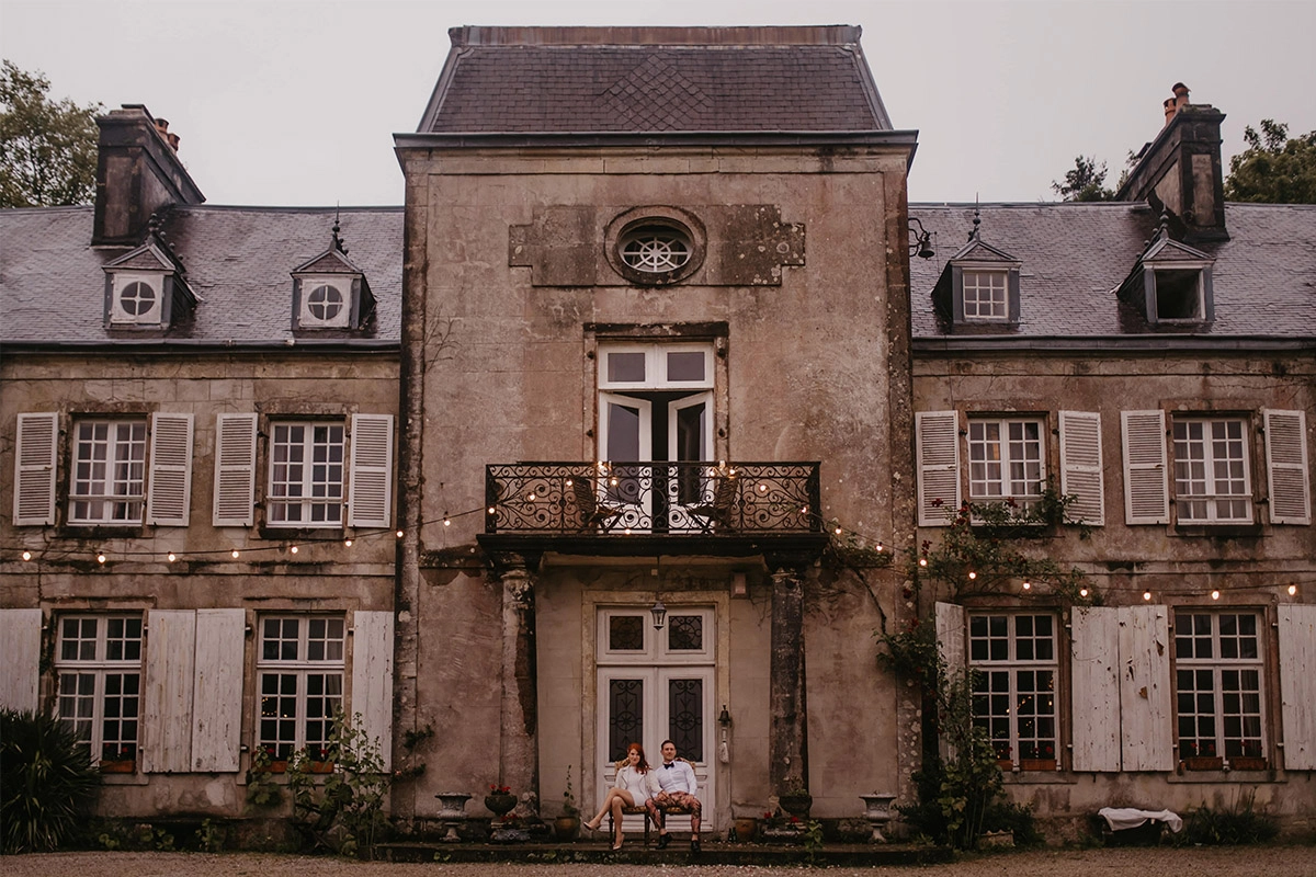 chateau normandië huwelijksdag trouwen frankrijk bruidspaar | Michael & Giso