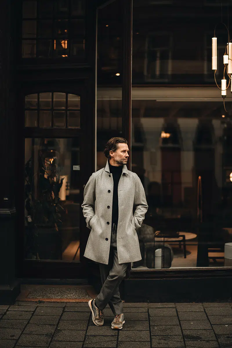 leon jonkman outfit overcoat op maat | Michael & Giso