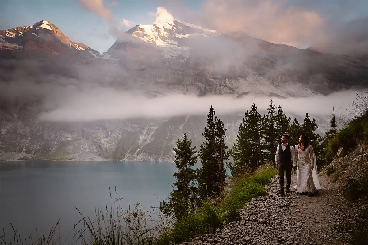 Alps wedding groom weddingdress nature suit mountains | Michael & Giso