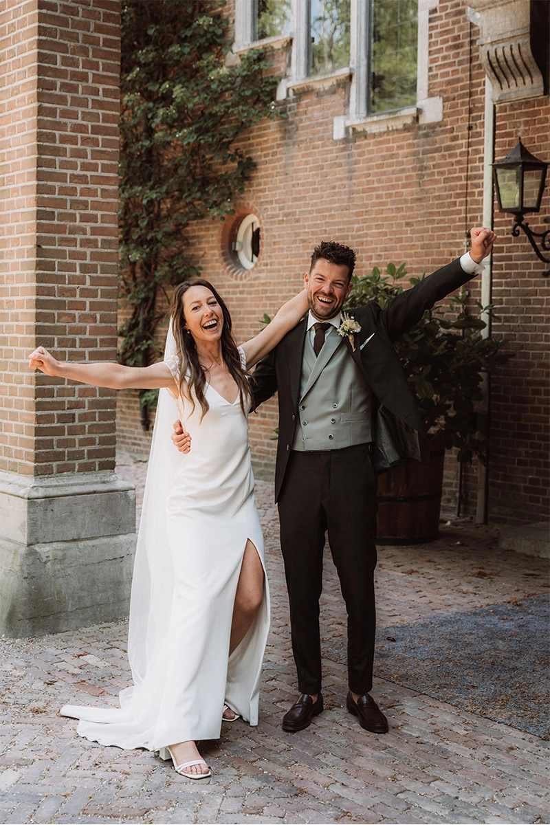 trouwpak double waistcoat maatpak bruidspaar jawoord | Michael & Giso