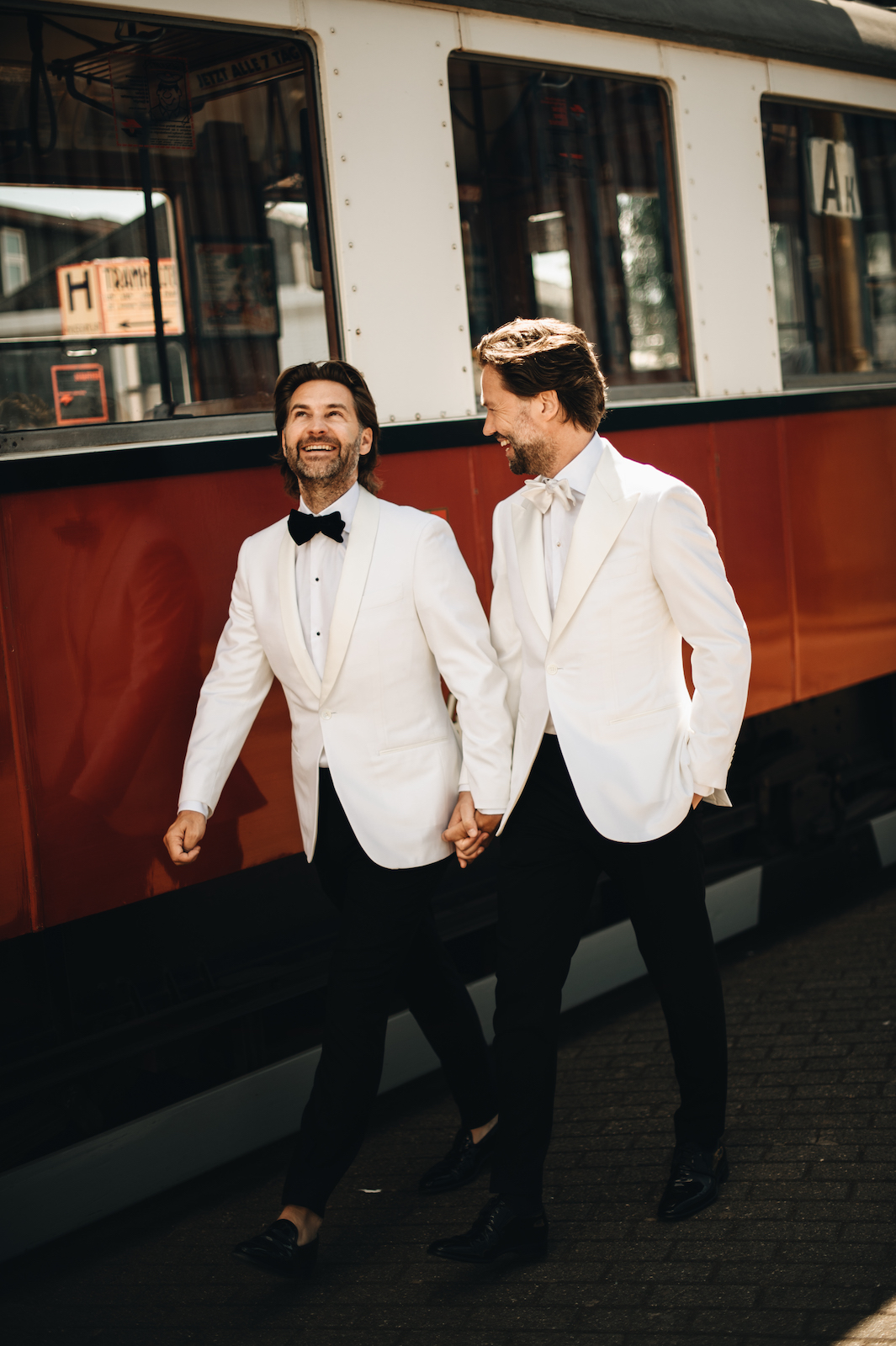 White tuxedos wedding